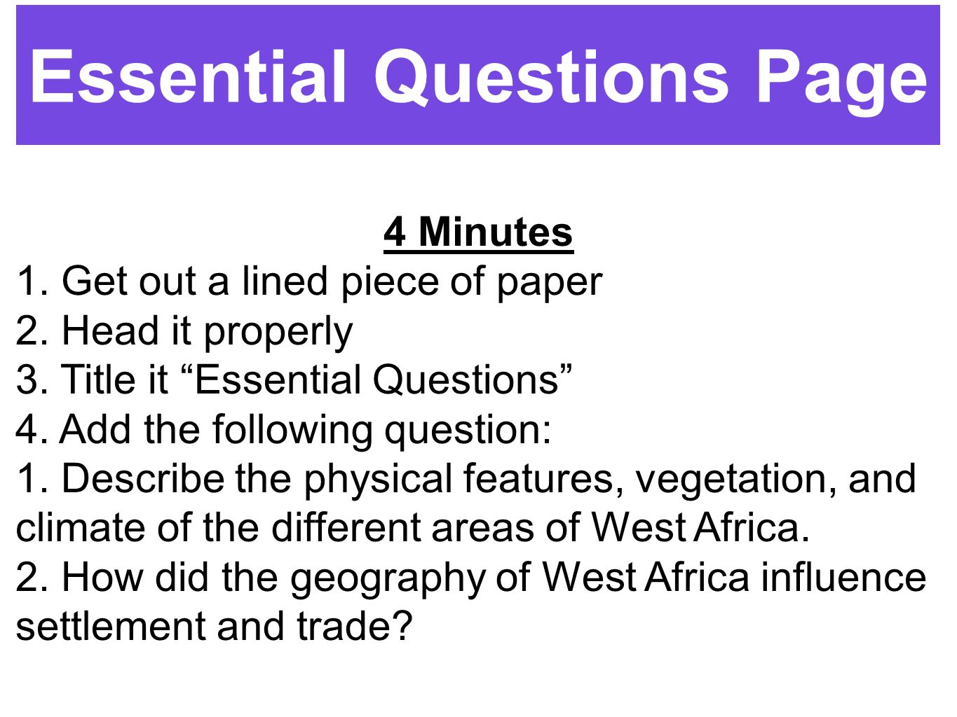 Essential question thesis